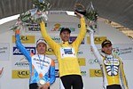 Le podium final du Criterium International 2009: Pate, Voigt, Rabon